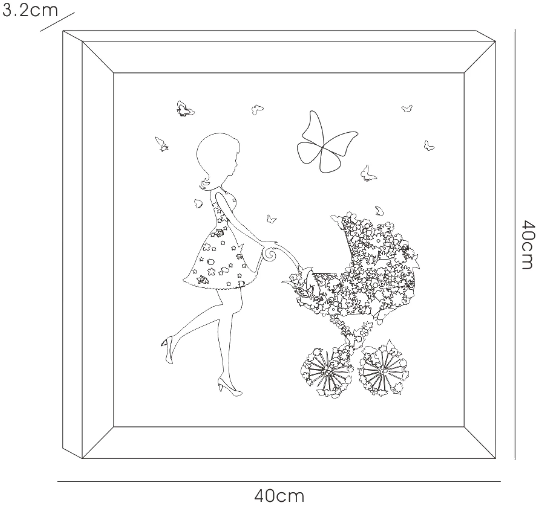 IL70521  Bambino Mother With Pram Crystal Art